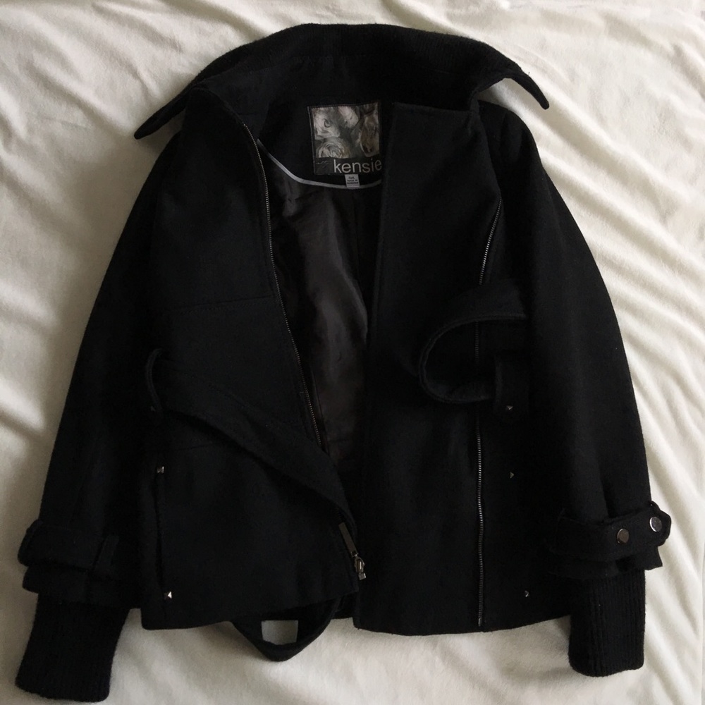 Kensie Black Zip Up Jacket with Studs